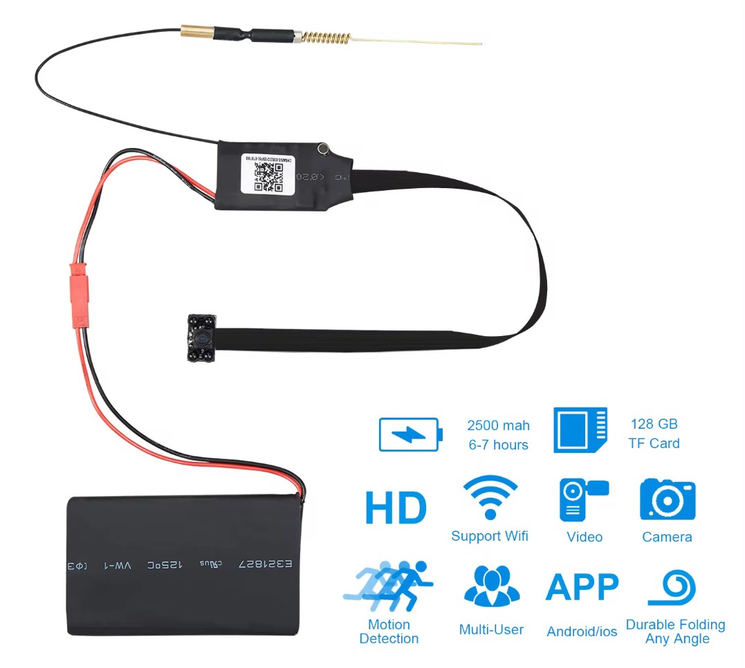 pinhole камера с wifi и нощно виждане скрита шпионска камера